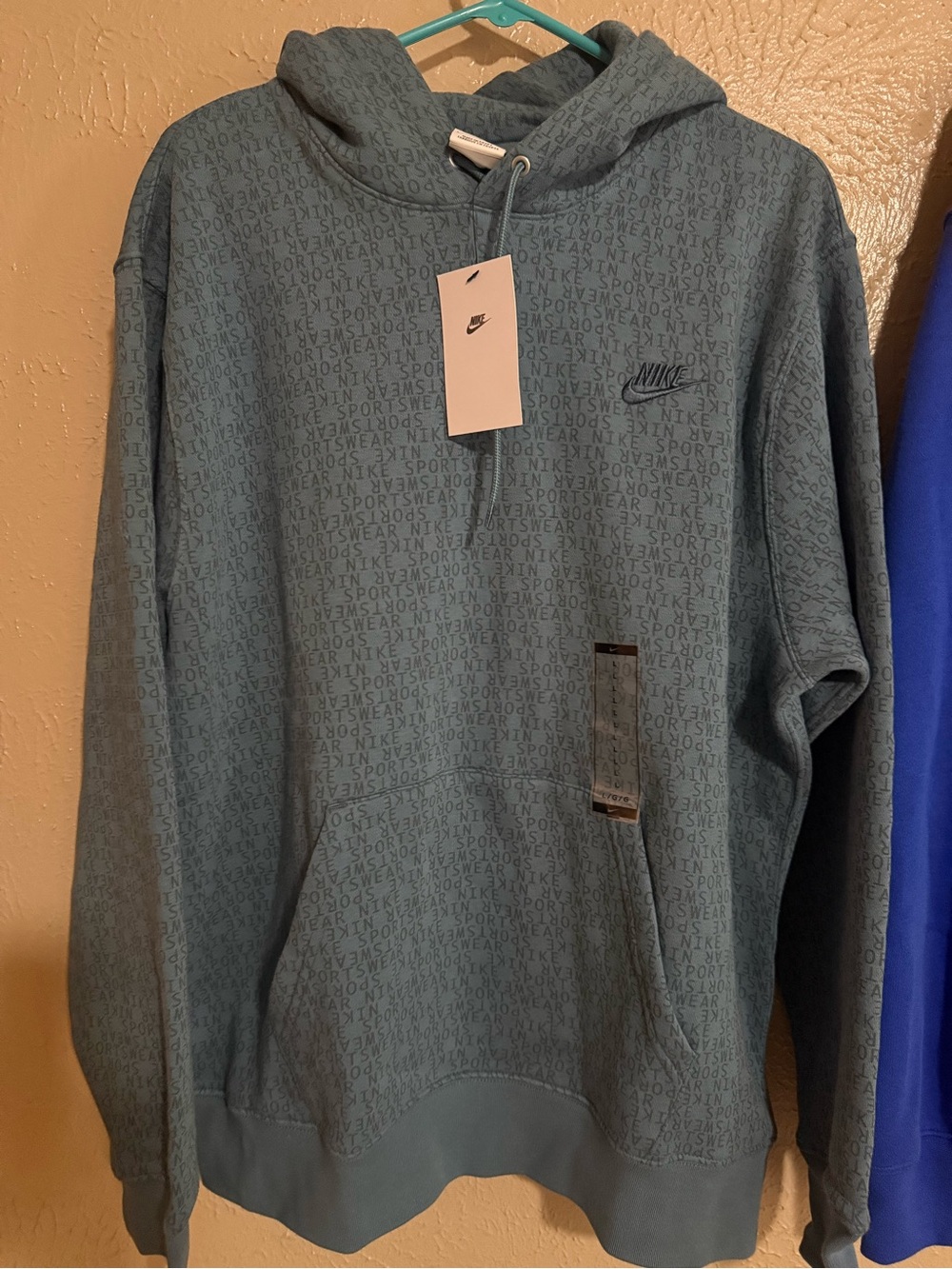 Nike Teal Green All-Over Logo Hoodie